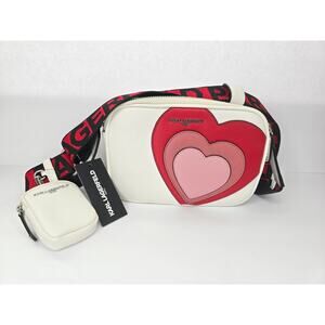 Karl Lagerfeld Paris Maybelle Heart Double Zip Crossbody Bag